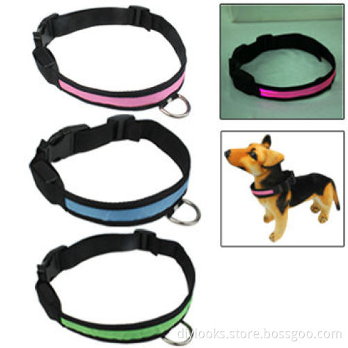 Adjustable 3-mode LED Flashing Dog Collar, Size M, Random Color Delivery
